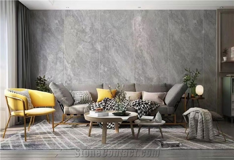 800X2600mm Belotti Grey Sintered  Slabs For Interior Design