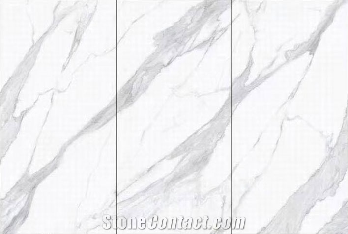 9Mm Calacatta White Sintered Stone Slabs For Interior Decor