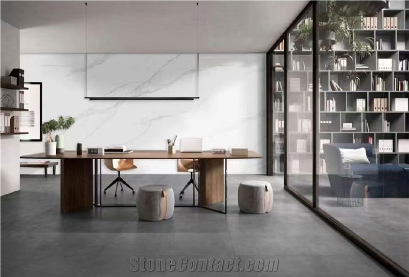 Honed 9MM Hemus White Sintered Stone Slab