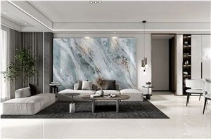 Imperial Green Artificial Sintered Stone Slab For Wall