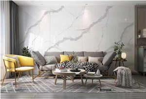 Polished Calacatta White Sintered Stone For Wall Cladding