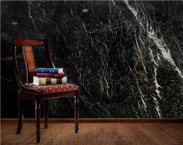 Black Noir Picasso Gold Marble Blocks