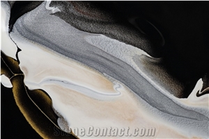 Black Noir Picasso Gold Marble Blocks