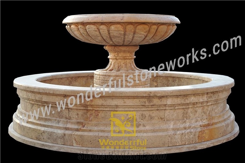 Classic Beige Marble Stone Garden Fountain