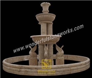 Classic Beige Marble Stone Garden Fountain