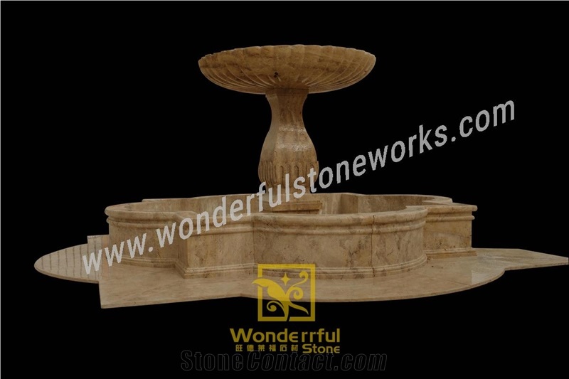 Classic Beige Marble Stone Garden Fountain
