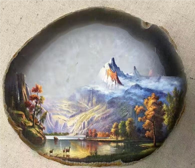 Agate Painting Home Decoration Items