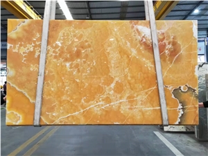 Turkey Golden Yellow Onyx Slabs，Translucent