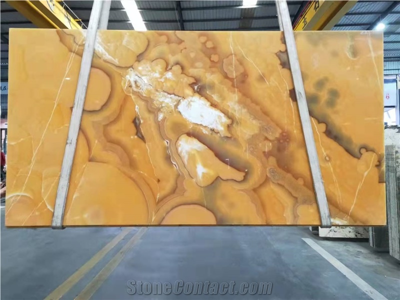 Turkey Golden Yellow Onyx Slabs，Translucent