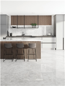 Demetria Marble-Look Porcelain 120X240x0.9 Cm Light-Grey