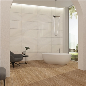 Opal Marble-Look Porcelain Tile 60X120x1.14 Cm White
