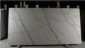 Artificial Calacatta Quartz Slab White Color