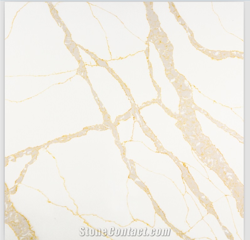 Calacatta Quartz Slab  Golden Vein Standard Size