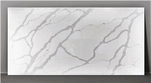 Calacatta With New Texture Glossy Surface Quartz Slabs Z-8910