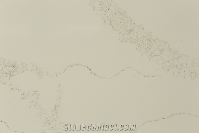Cararra Quartz Stone With Pure Beige Background