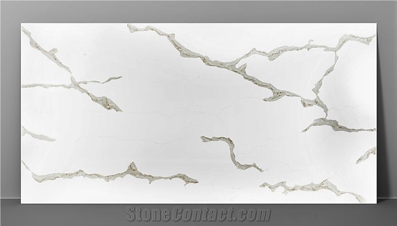 New Calacatta Glossy & Shining Quartz Slabs Z-9069