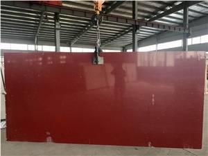 Pure And Sparkling Red Quartz Stone Slab