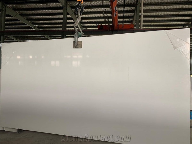 Pure White Quartz Stone Slab With 40-70 Grain