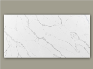 Shiny, Glossy & Bright Calacatta Texture Quartz Slabs 9026