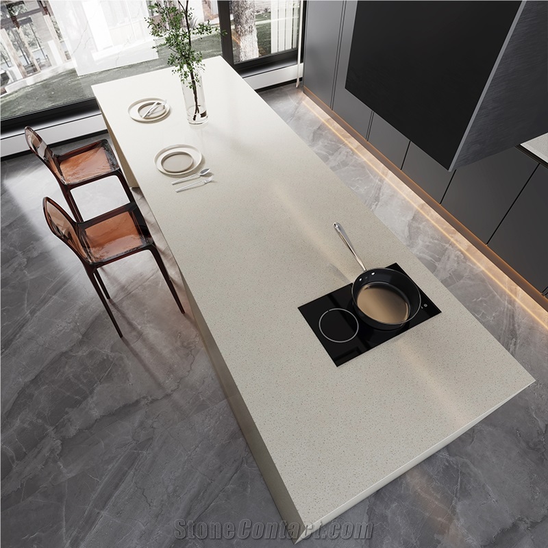 OPPEIN Beige Color Modern Quartz Slabs