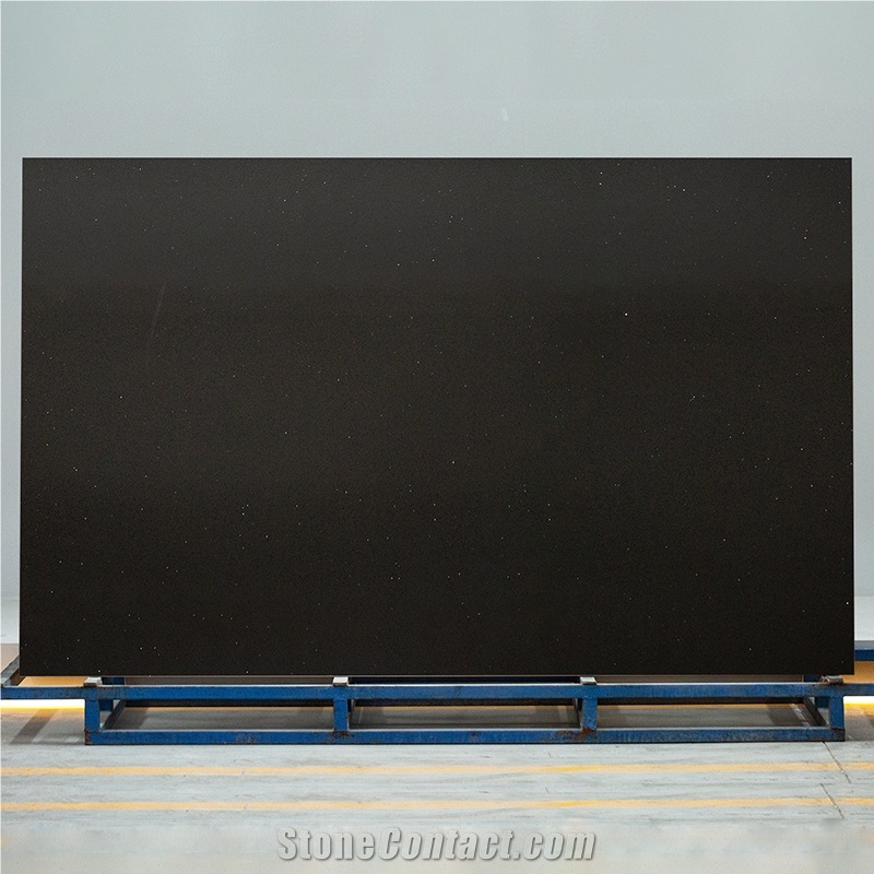 OPPEIN Black Modern Artificial Quartz Slab 3050*1520Mm