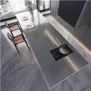 OPPEIN Grey Gloss Artificial Quartz Slabs