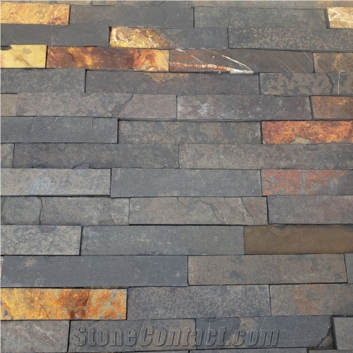 Pizarra Natural Negro Veta- Black Slate Wall Panels