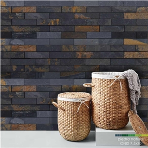 Pizarra Natural Negro Veta- Black Slate Wall Panels