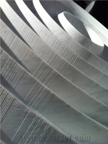 White Carrara Marble Abstract Sculpture