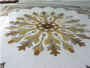 Marble Inlay Waterjet Floor Carpet Medallion Marble Inlay Waterjet Floor Carpet Medallion