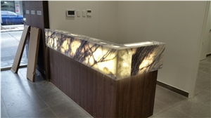 Translucent Backlit Onyx Reception Counter