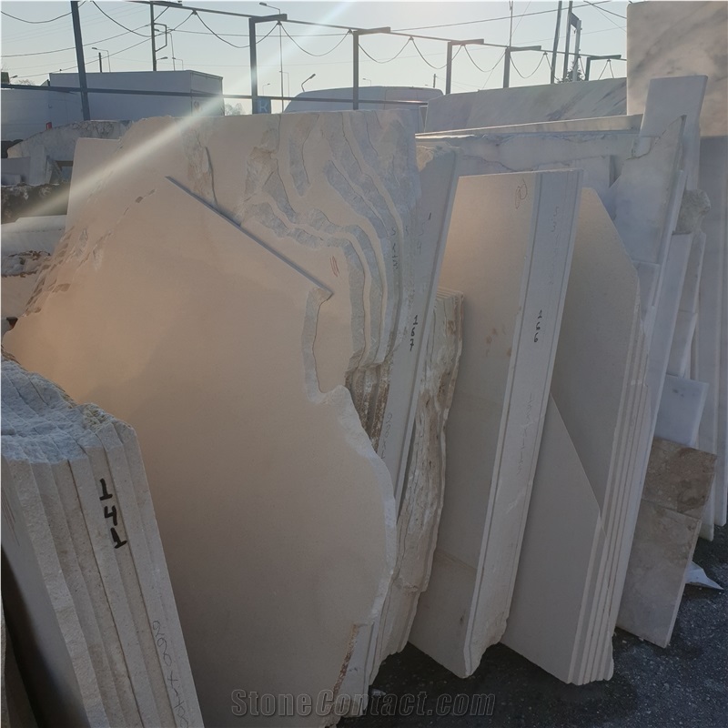 Beige Sesami Limestone Slabs- Crema Champagne Limestone