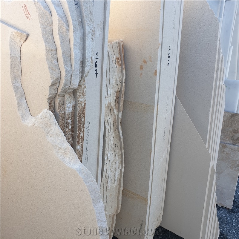 Beige Sesami Limestone Slabs- Crema Champagne Limestone