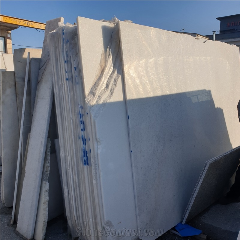 Semi White Naxos Marble Slabs, Marble Tiles