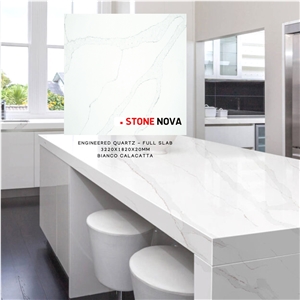 Bianco Calacatta Engineered Quartz Kitchen Countertops