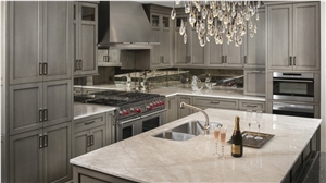 Cristallo Quartzite Kitchen Isand Countertops