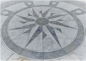 Marble Waterjet Cutting Floor Rosettes,Compass Floor Medallion Marble Waterjet Cutting Floor Rosettes,Compass Floor Medallion