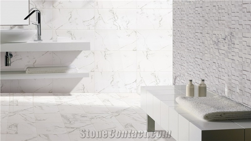 Allure Arabescato White Gloss Ceramic Tiles 300X600mm