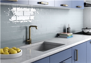 Aspect Adorn Villa Blue Subway Gloss Porcelain Tile 75X150mm