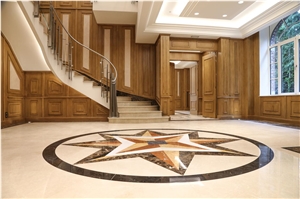 Marble Inlay Waterjet Medallions