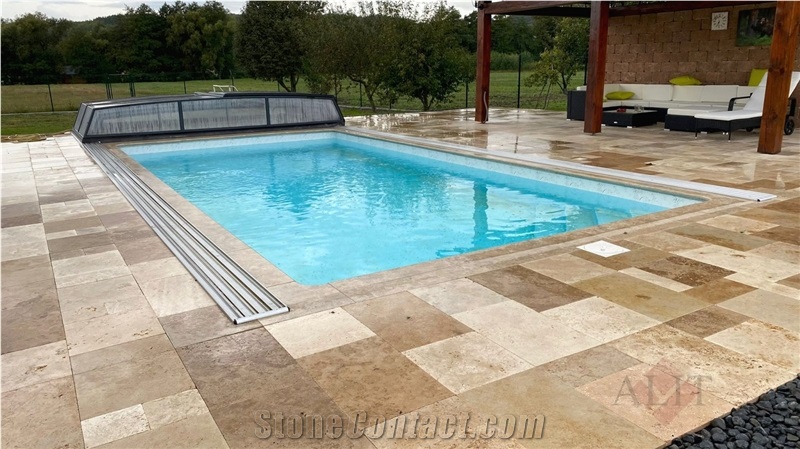 Tuscany Noce Select Travertine Pattern Pool Deck Pavers