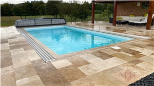 Tuscany Noce Select Travertine Pattern Pool Deck Pavers Tuscany Noce Select Travertine Pattern Pool Deck Pavers