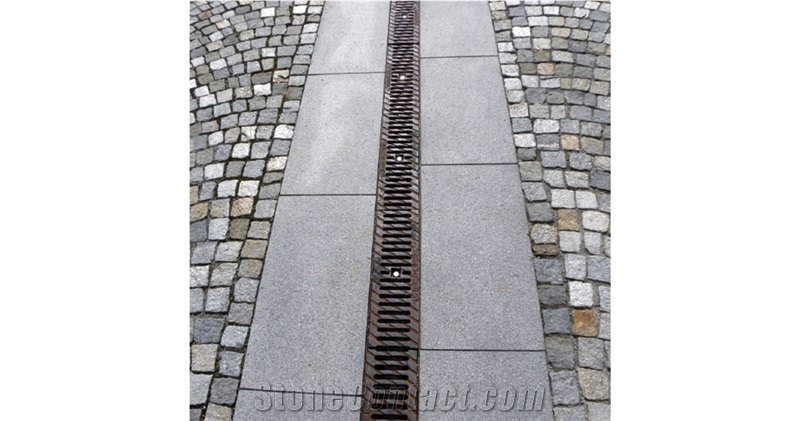 Diorite Di Traversella Rainwater Drain, Street Gutter