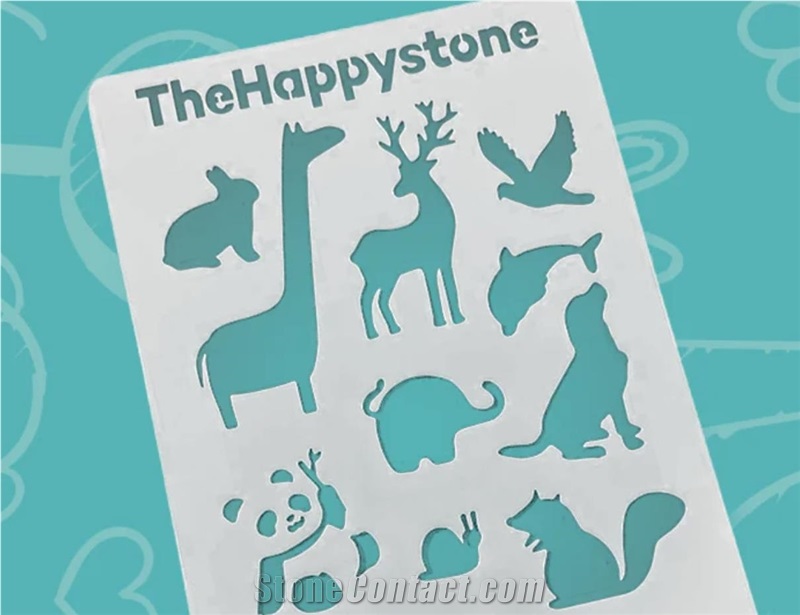 White Marble Happy Pebble Stones To Paint 1 Set