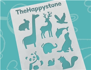 White Marble Happy Pebble Stones To Paint 1 Set