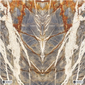Blue Tempest Bookmatched Novelty Collezione Porcelain Slabs