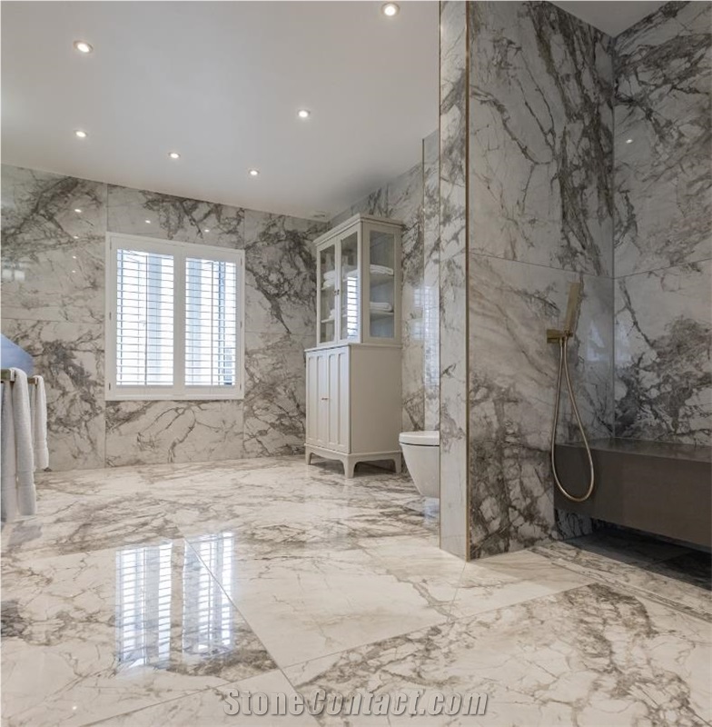 Marble Effect Porcelain Bespoke Bathroom Project