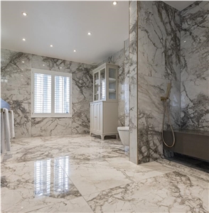 Marble Effect Porcelain Bespoke Bathroom Project