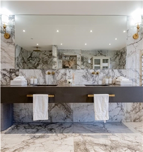 Marble Effect Porcelain Bespoke Bathroom Project