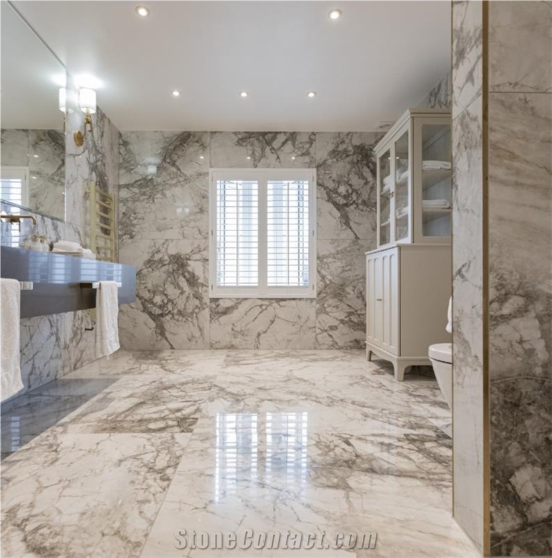 Marble Effect Porcelain Bespoke Bathroom Project
